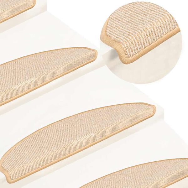 vidaXL Trappematter 15 stk 65x21x4 cm hvite og brune halvrund store