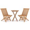 vidaXL Hagespisestuesett 3 deler heltre teak