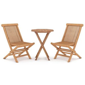 vidaXL Hagespisestuesett 3 deler heltre teak