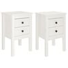 vidaXL Nattbord 2 stk hvit 40x35x61,5 cm heltre furu