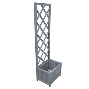 vidaXL Blomsterkasse med espalier 40x30x135 cm heltre gran