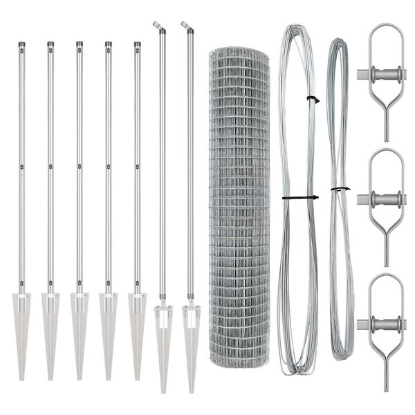 vidaXL Gjerde med stolpe s&oslash;lv 1,5 x 10 m St&aring;l