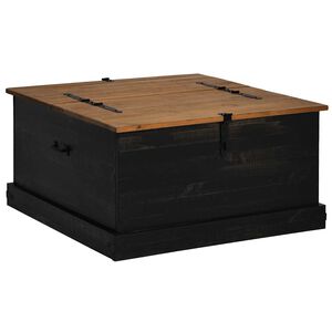 vidaXL Oppbevaringskiste HALDEN svart 91x91x47 cm heltre furu