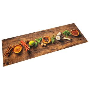 vidaXL Kj&oslash;kkenteppe vaskbar krydder 45x150 cm fl&oslash;yel