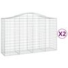 vidaXL Gabionkurver buede 2 stk 200x50x120/140 cm galvanisert jern