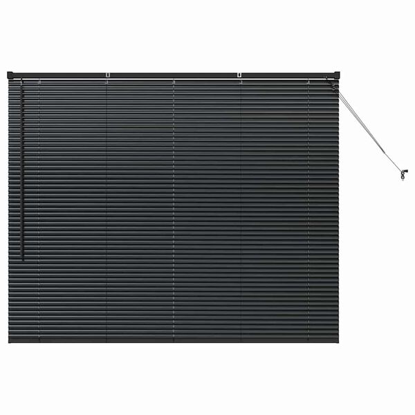 vidaXL Vindu Persienne med gardiner Svart Aluminium