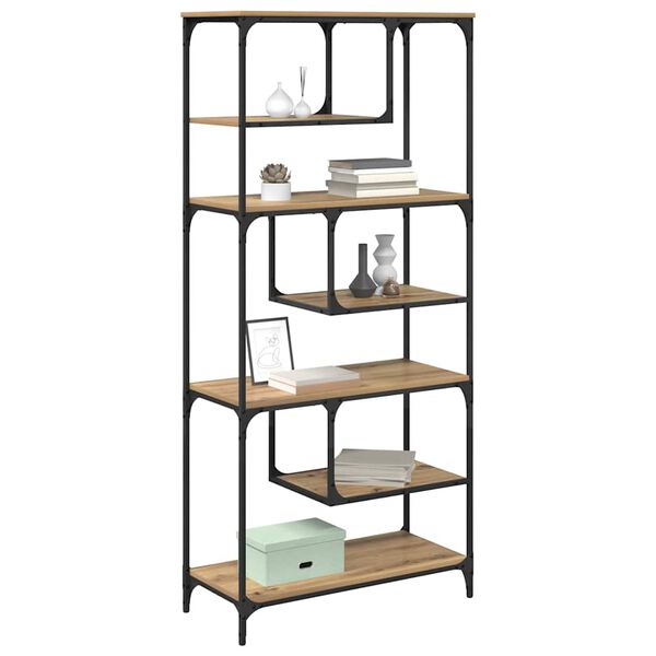 vidaXL Bokhylle artisan eik 81 x 36 x 176 cm Konstruert tre