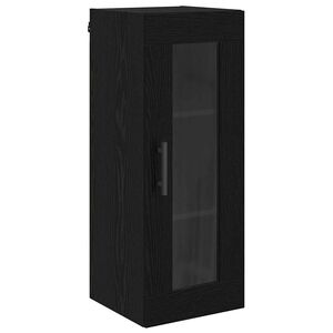 vidaXL Veggskap Svart Eik 34,5 x 34 x 90 cm Sponplater og glass