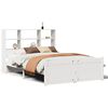 vidaXL Seng med bokhylle uten madrass hvit 120x200 cm heltre furu