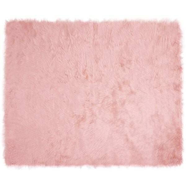 vidaXL Faux Skinnmatte Tafalla Rosa 200 x 280 cm Polyester