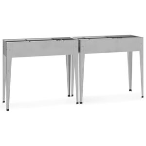 vidaXL Plantekasser 2 stk galvanisert st&aring;l