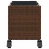 vidaXL Plantekasse med hjul og 3 potter brun 107x32x38 cm polyrotting