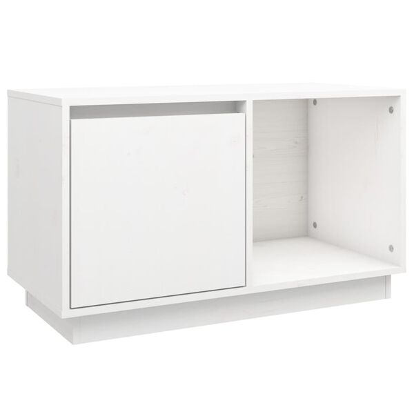 vidaXL TV-benk hvit 74x35x44 cm heltre furu