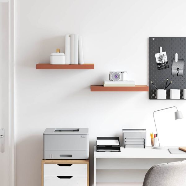 vidaXL Vegghylle Veggmontert 2 pcs R&oslash;d 50 x 23 x 4 cm Konstruert tre