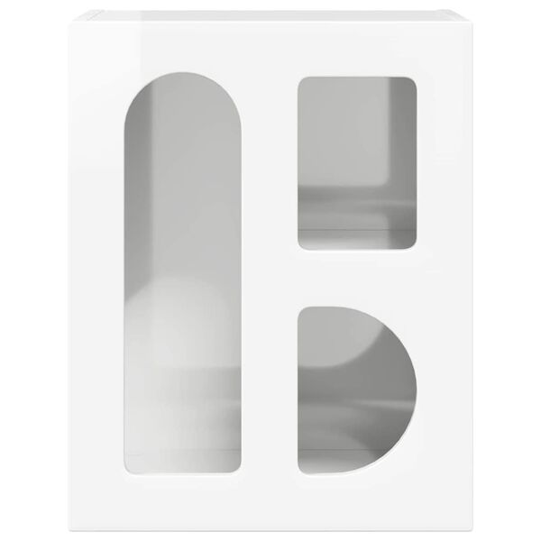 vidaXL Nattbord H&oslash;yglanset hvit 40 x 35 x 50 cm Konstruert tre