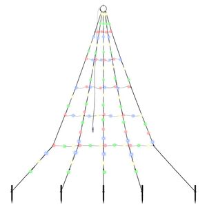 vidaXL LED Juletre med Bakkepler med 112 LED Flerfarget 180 cm Metall