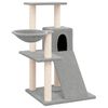 vidaXL Kattetre med klorestolper i sisal lysegr&aring; 82 cm