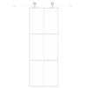 vidaXL Skyvedør hvit 76x205 cm herdet glass og aluminium