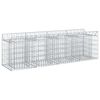 vidaXL Gabion hevet seng 200 x 50 x 60 cm Galvanisert st&aring;l S&oslash;lv