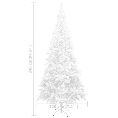 vidaXL Forhåndsbelyst kunstig juletre hvit L 240 cm hvit