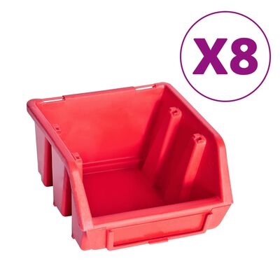 vidaXL Oppbevaringsbokssett i 39 deler med veggpaneler rød og svart