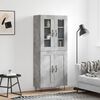 vidaXL Highboard betonggr&aring; 69,5x34x180 cm konstruert tre