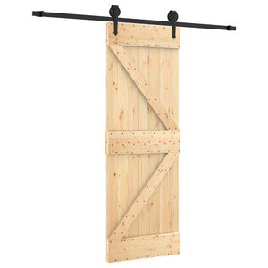 vidaXL Skyved&oslash;r Naturlig og svart 70 x 210 cm Massiv Furu Tre
