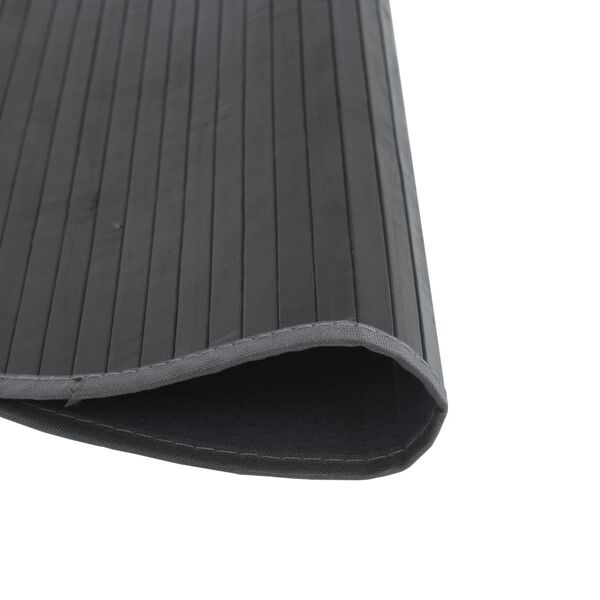 vidaXL Teppe rund gr&aring; 80 cm bambus