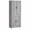 vidaXL Highboard gr&aring; sonoma 69,5x34x180 cm konstruert tre