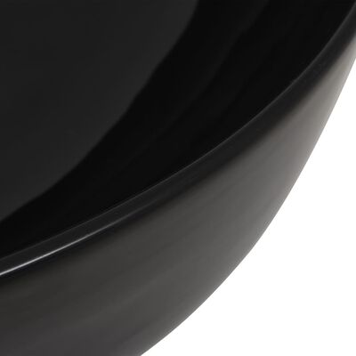 vidaXL Servant keramisk rund svart 41,5x13,5 cm