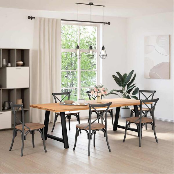 vidaXL Spisebordben A-formet 2 stk svart 90 x (72-73) cm st&aring;l