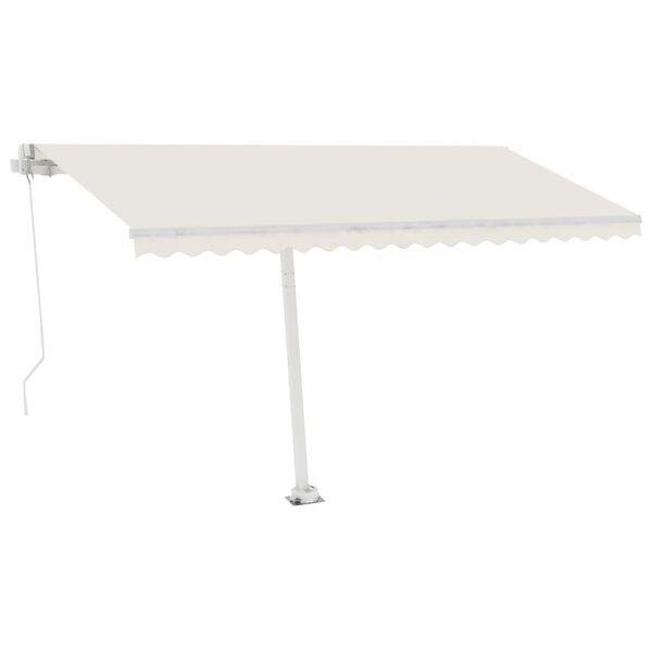 vidaXL Manuell uttrekkbar markise med LED 450x350 cm kremhvit