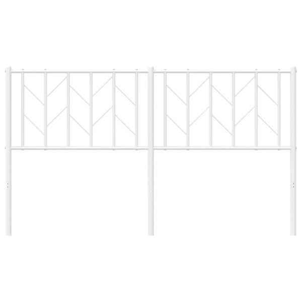 vidaXL Utskiftbar sengegavl i metall hvit 150 cm