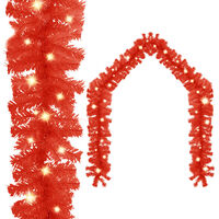 vidaXL Julekrans med LED-lys 5 m rød