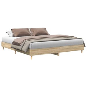 vidaXL Sengeramme uten madrass sonoma eik 200x200 cm konstruert tre