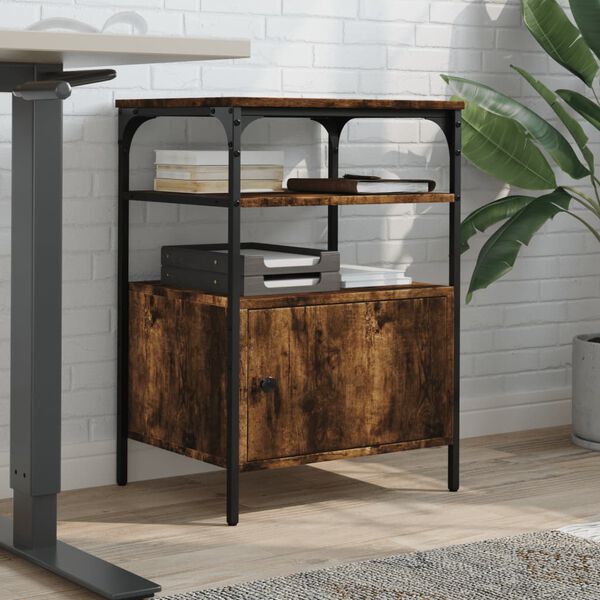 vidaXL Skriverbord 3 hyller r&oslash;kt eik 50x40x76 cm konstruert tre