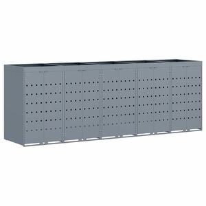 vidaXL Oppbevaring for 5 s&oslash;ppelb&oslash;tter Lysegr&aring; 340 x 77,5 x 121,5 cm