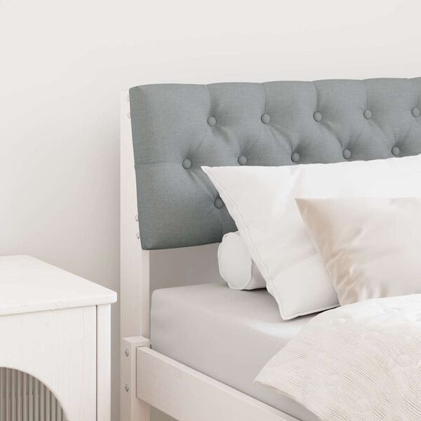 vidaXL Polstret sengegavl Lysegr&aring; 80 cm Massiv furu