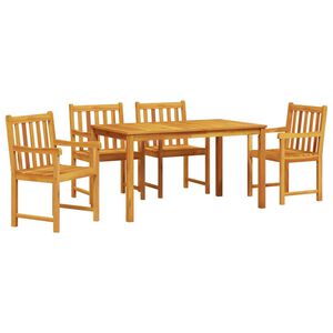 vidaXL Hage Spisegruppe 5 pcs Brun Solid akasietre