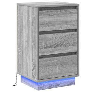 vidaXL Nattbordskap Gr&aring; 39 x 34,5 x 65 cm Konstruert tre