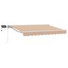 vidaXL Manuell markiseramme med LEDs Bl&aring;, Oransje, Hvit 3,5 x 2,5 m