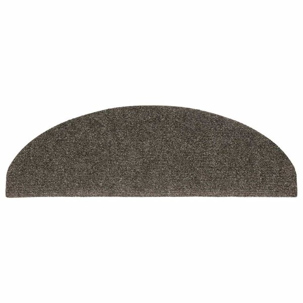vidaXL Trappematter selvklebende 15 stk 65x21x4 cm antrasitt halvrund store