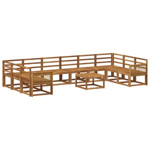 vidaXL Utend&oslash;rs sofa-sett 11 pcs Naturlig Solid akasietre