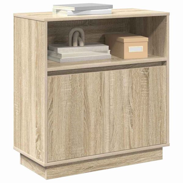 vidaXL LED sideboard Sonoma eik 71 x 34,5 x 75 cm Konstruert tre
