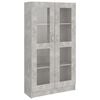vidaXL Vitrine betonggr&aring; 82,5x30,5x150 cm konstruert tre