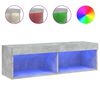 vidaXL TV-benk med LED-lys betonggr&aring; 100x30x30 cm