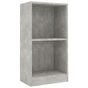 vidaXL Bokhylle betonggr&aring; 40x24x75 cm konstruert tre