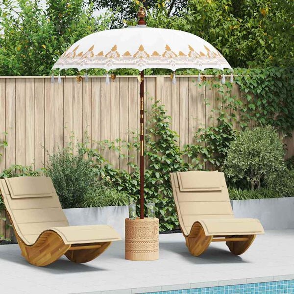 vidaXL Balinesisk Parasol Krem 185 x 185 x 260 cm