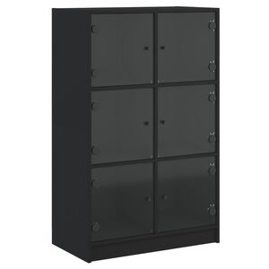 vidaXL Highboard med d&oslash;rer svart 68x37x109 cm konstruert tre