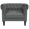 vidaXL Chesterfield sofa stol Mørke grå 78.5 x 74.5 x 74.5 cm stoff